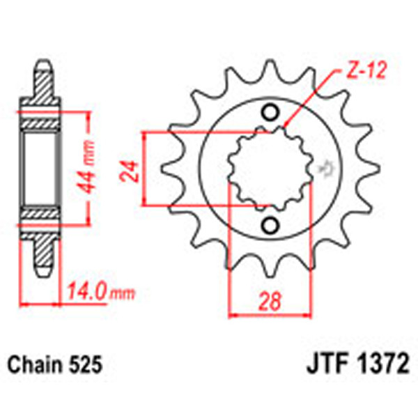 JT JT Gear Box Sprockets G/B 1372-17 HON (348)
